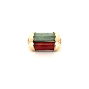 Jadeite Signet Ring in 14K Yellow Gold Sz 8