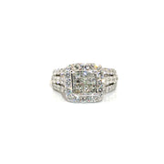 Approx 2cttw. Natural Diamond Quad Set in 14K White Gold Sz 6