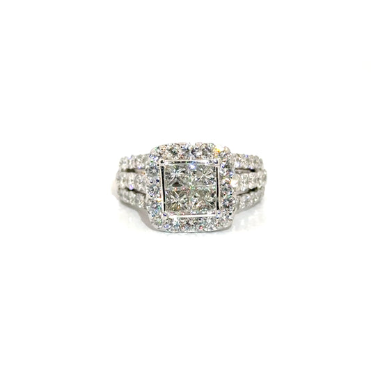 Approx 2cttw. Natural Diamond Quad Set in 14K White Gold