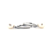 Pearl Dangle Earrings in 14K White Gold