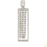 Natural Diamond Geometric Dangle Pendant in 18K White Gold