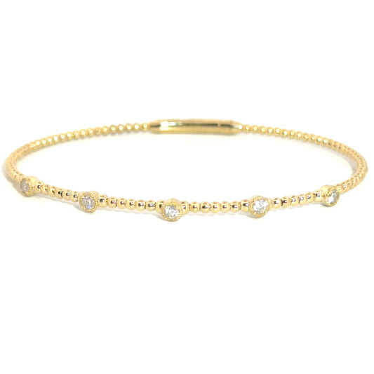 .30cttw. Diamond Flexible Bangle in 14K Yellow Gold