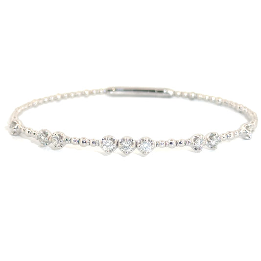.65cttw. Diamond Flexible Bangle in 14K White Gold