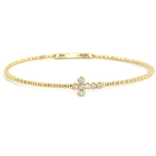 .20cttw. Diamond Flexible Bangle in 14K Yellow Gold