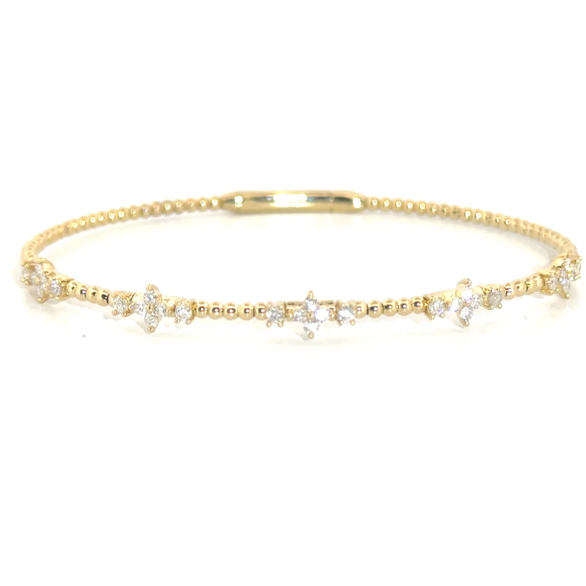 .60cttw. Diamond Flexible Bangle in 14K Yellow Gold