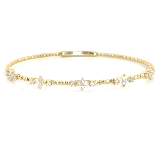 .60cttw. Diamond Flexible Bangle in 14K Yellow Gold