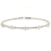 .60cttw. Diamond Flexible Bangle in 14K White Gold
