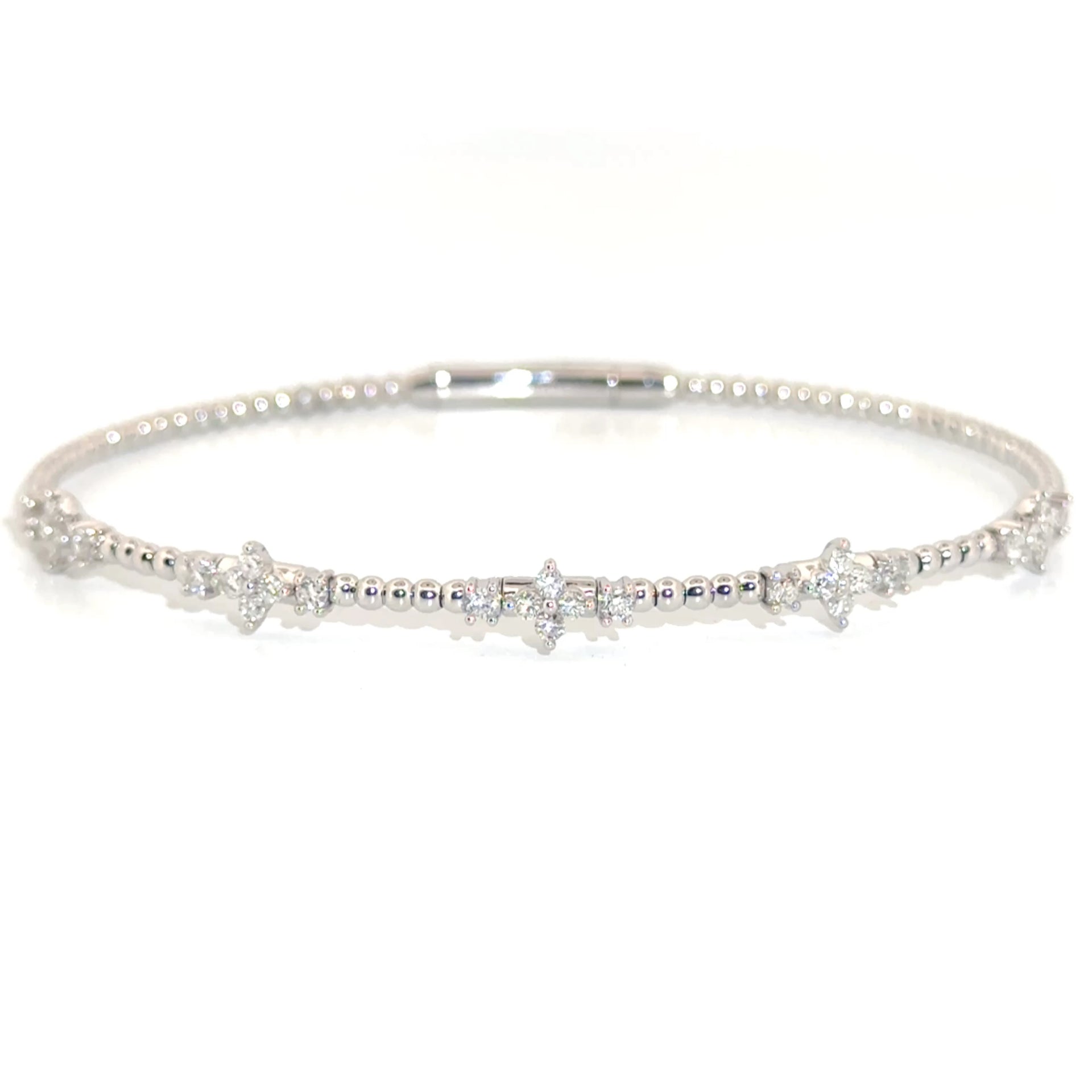 .60cttw. Diamond Flexible Bangle in 14K White Gold