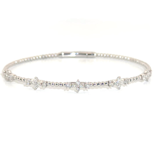 .60cttw. Diamond Flexible Bangle in 14K White Gold