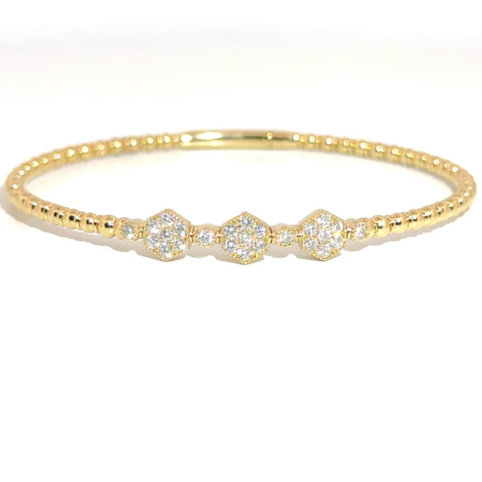 .55cttw. Diamond Flexible Bangle in 14K Yellow Gold