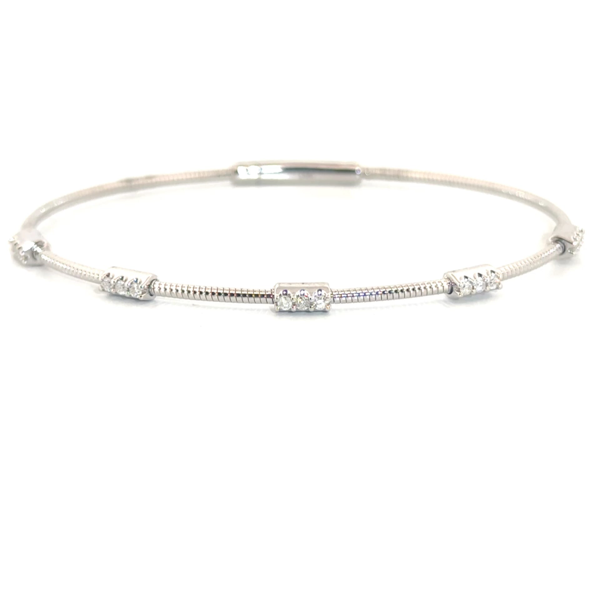 .25cttw. Diamond Flexible Bangle in 14K White Gold