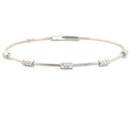 .25cttw. Diamond Flexible Bangle in 14K White Gold