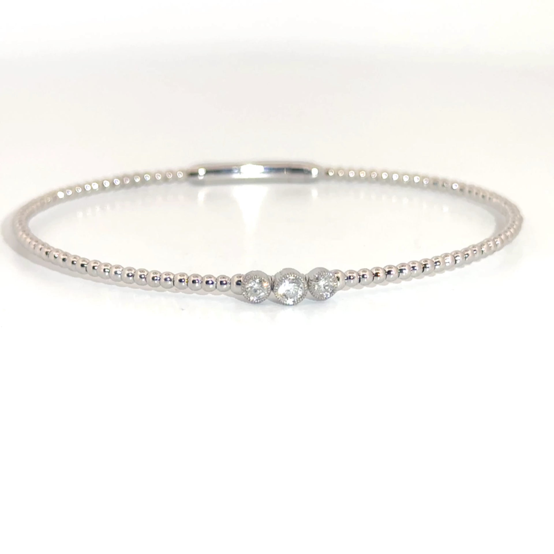 .25cttw. Diamond Flexible Bangle in 14K White Gold