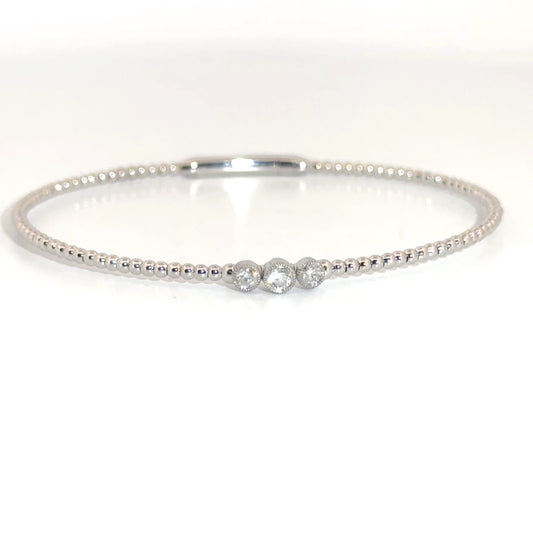 .25cttw. Diamond Flexible Bangle in 14K White Gold