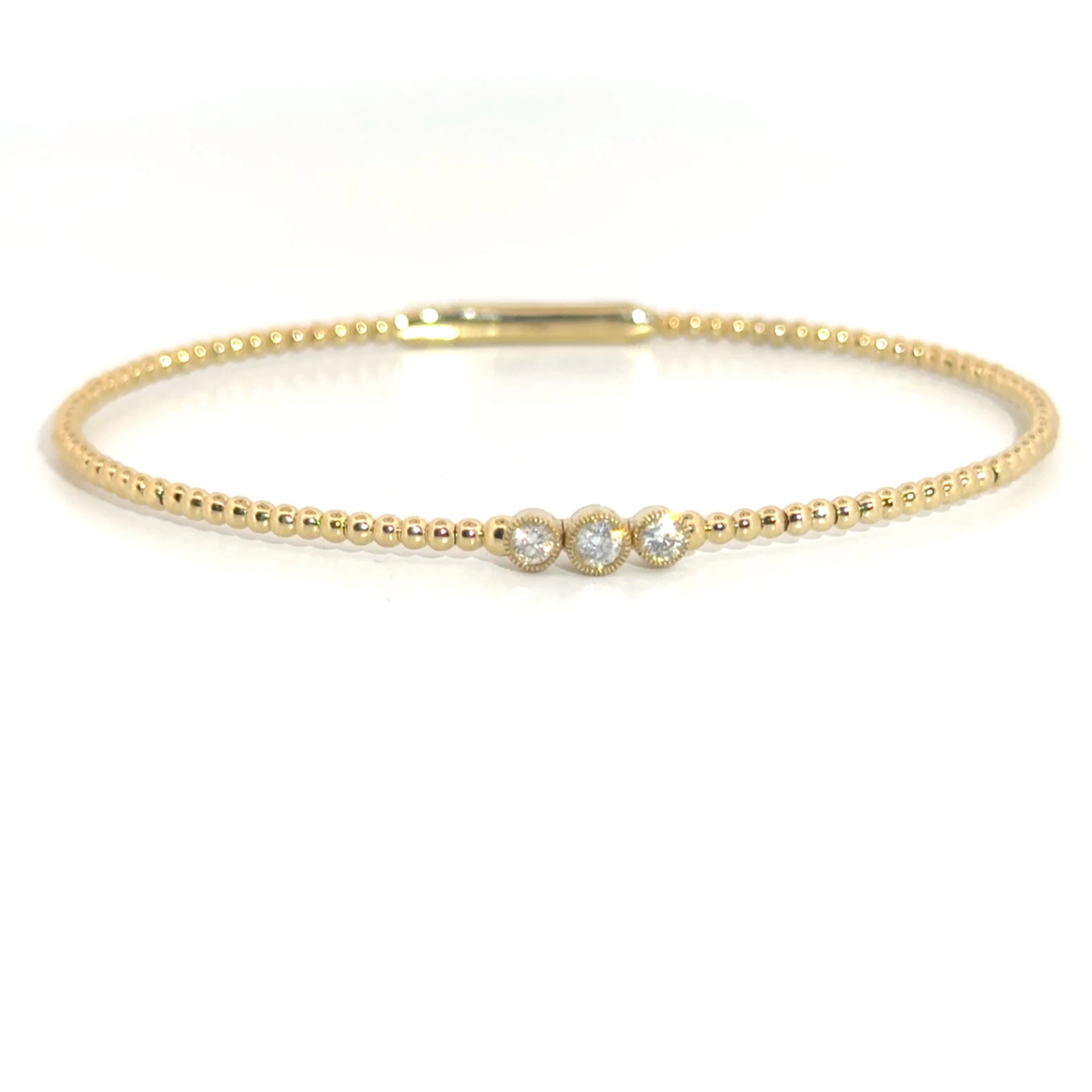 .25cttw. Diamond Flexible Bangle in 14K Yellow Gold