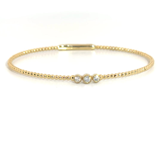 .25cttw. Diamond Flexible Bangle in 14K Yellow Gold