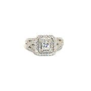 Natural Diamond Engagement Ring in 14K White Gold Sz 6.5