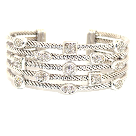 David Yurman Diamond Bracelet in 925 Sterling Silver