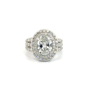 2.25ct. Natural Oval Diamond Approx H Color SI1 Clarity in a Charles Krypell Platinum Mounting featuring approx 2cttw Natural Accent Diamonds Sz 7