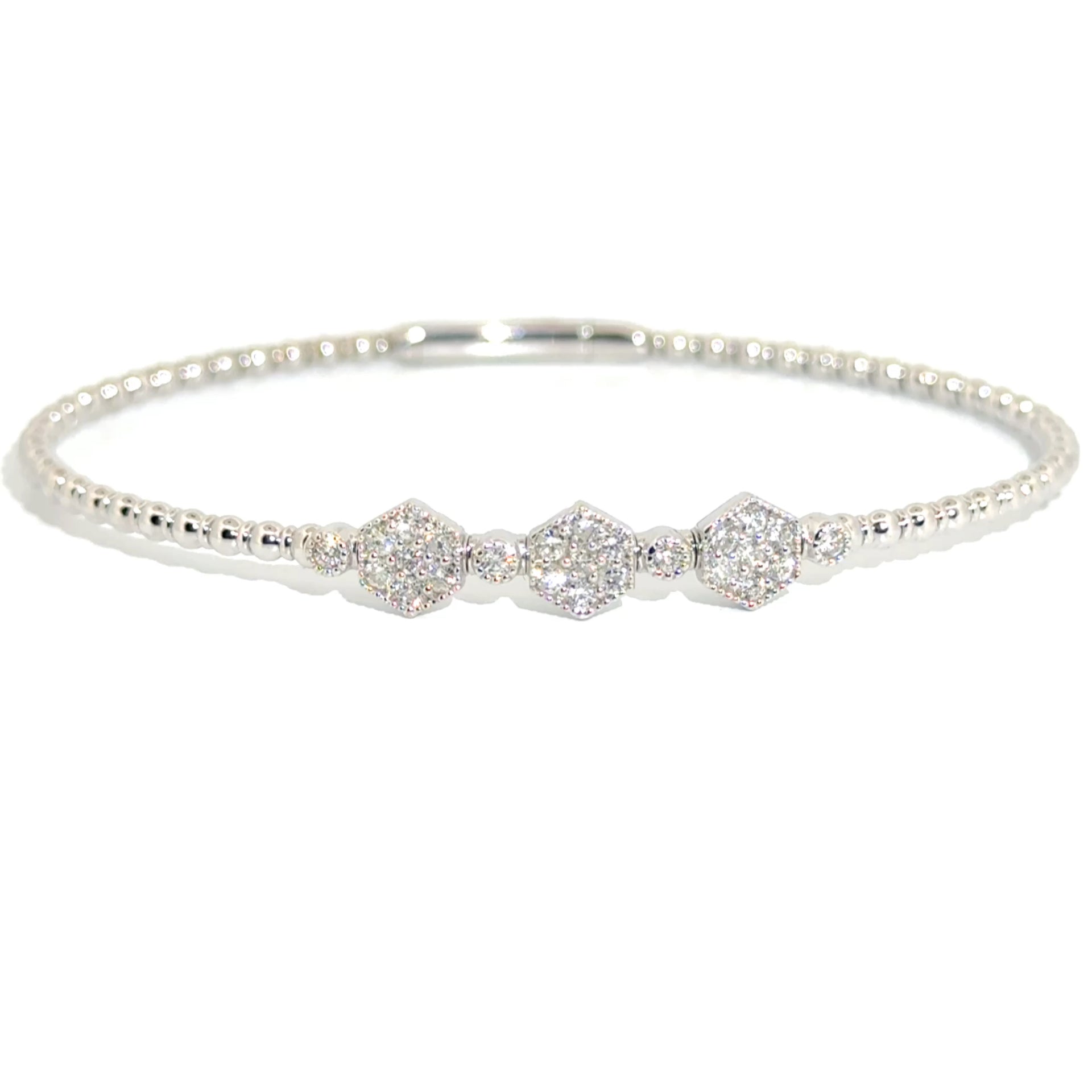 .60cttw. Diamond Flexible Bangle in 14K White Gold