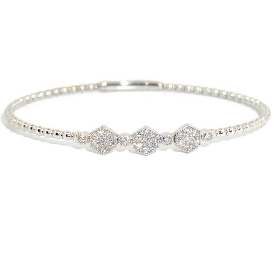 .60cttw. Diamond Flexible Bangle in 14K White Gold