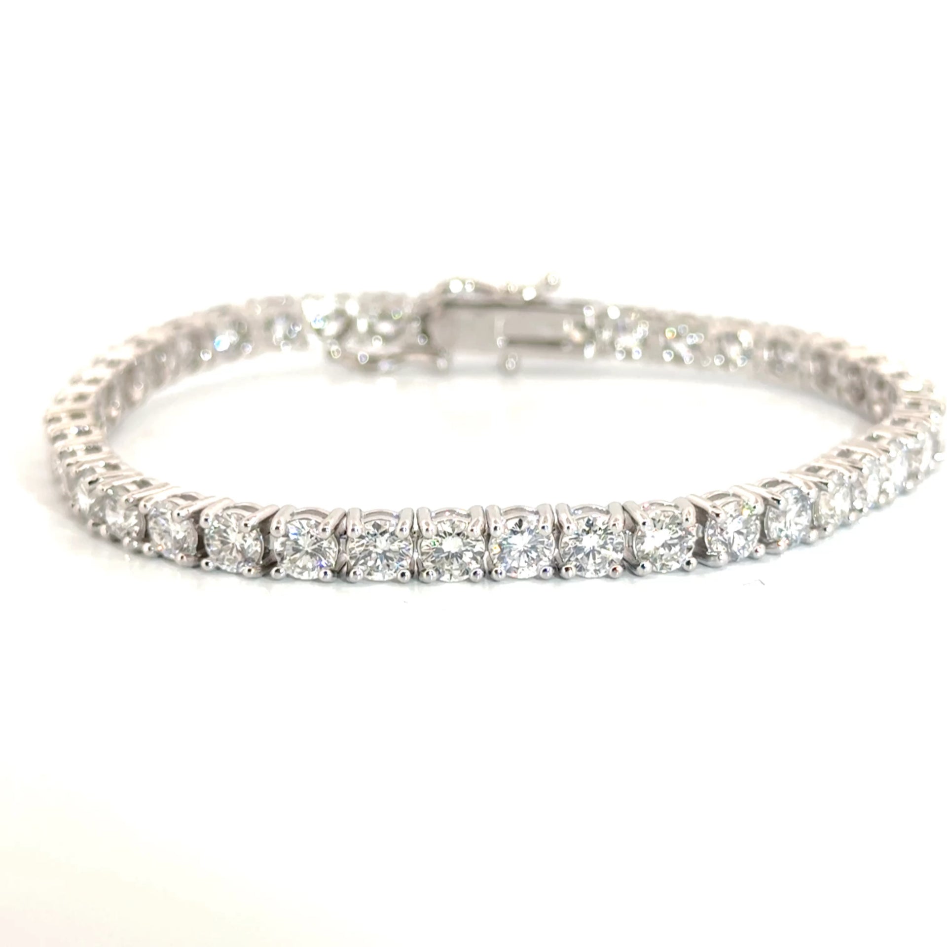 10cttw. Lab Grown Round Diamond Tennis Bracelet in 14K White Gold 7"