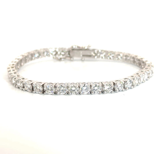 10cttw. Lab Grown Round Diamond Tennis Bracelet in 14K White Gold 7"