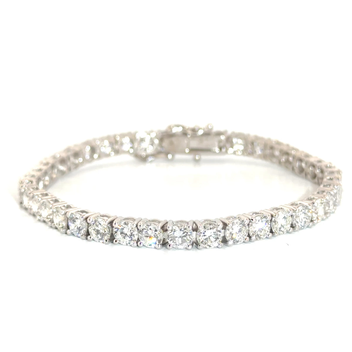 12cttw. Lab Grown Round Diamond Tennis Bracelet in 14K White Gold 7"