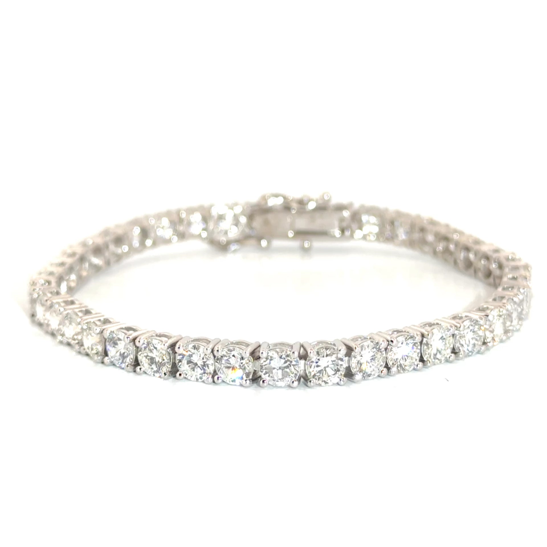 12cttw. Lab Grown Round Diamond Tennis Bracelet in 14K White Gold 7"