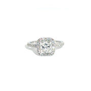 1.37ct. F VS1 Lab Princess in Halo 14WG Sz 7