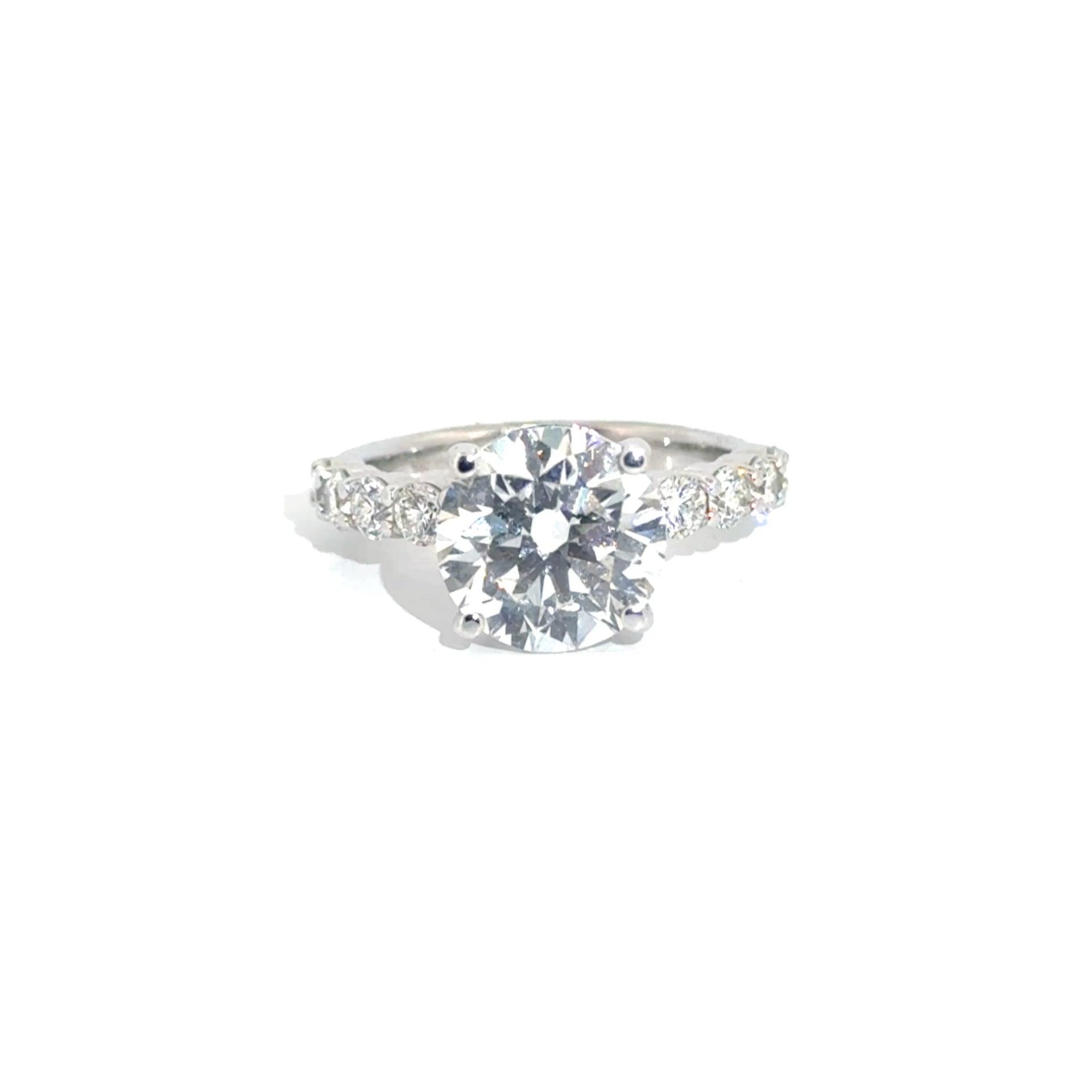 4.0ct. F VVS2 Lab Round on 10pt 14WG Band