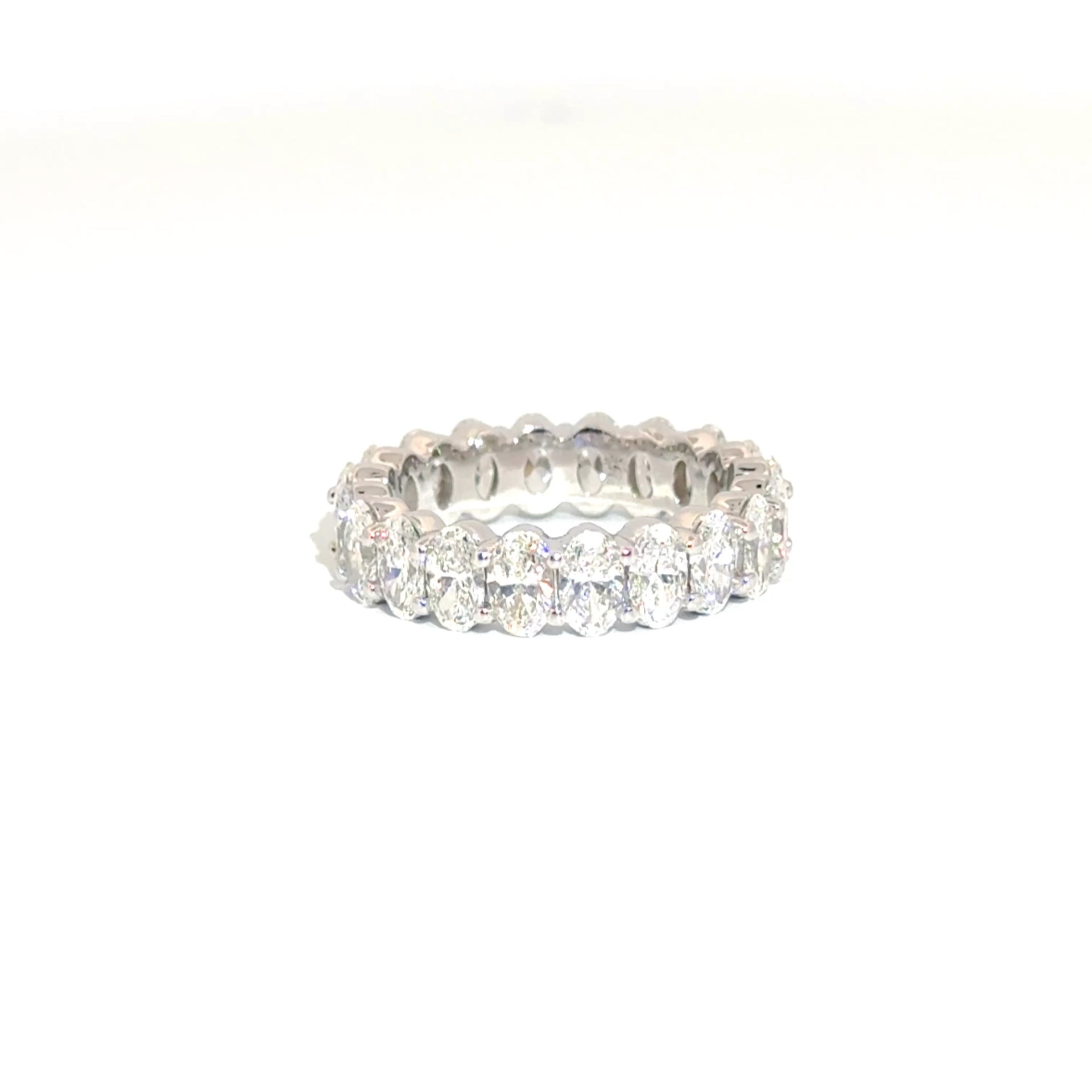 4cttw. Lab Grown Oval Custom Eternity Band in 18K White Gold