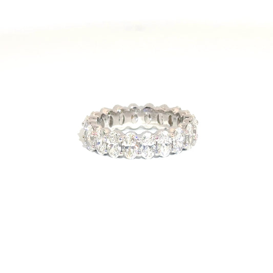 4cttw. Lab Grown Oval Custom Eternity Band in 18K White Gold