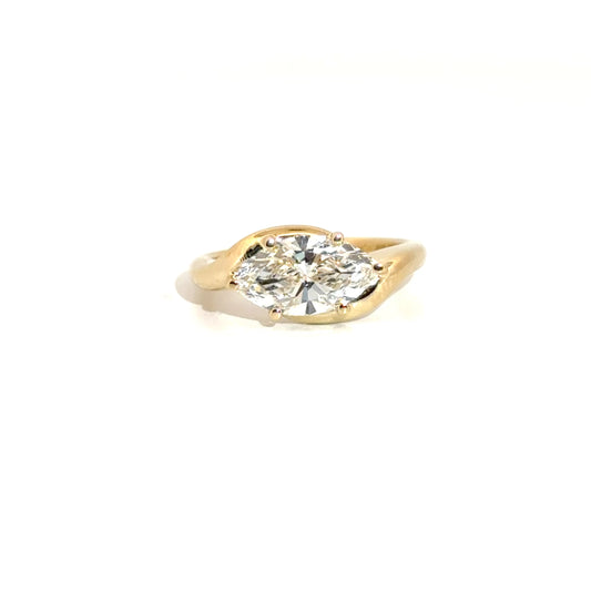 2.0ct. E VS1 Lab Grown Marquise East to West Set Bypass in 14K Yellow Gold