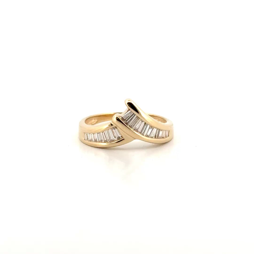Natural Diamond Estate Fashion Ring in 14K Yellow Gold Sz 5.5