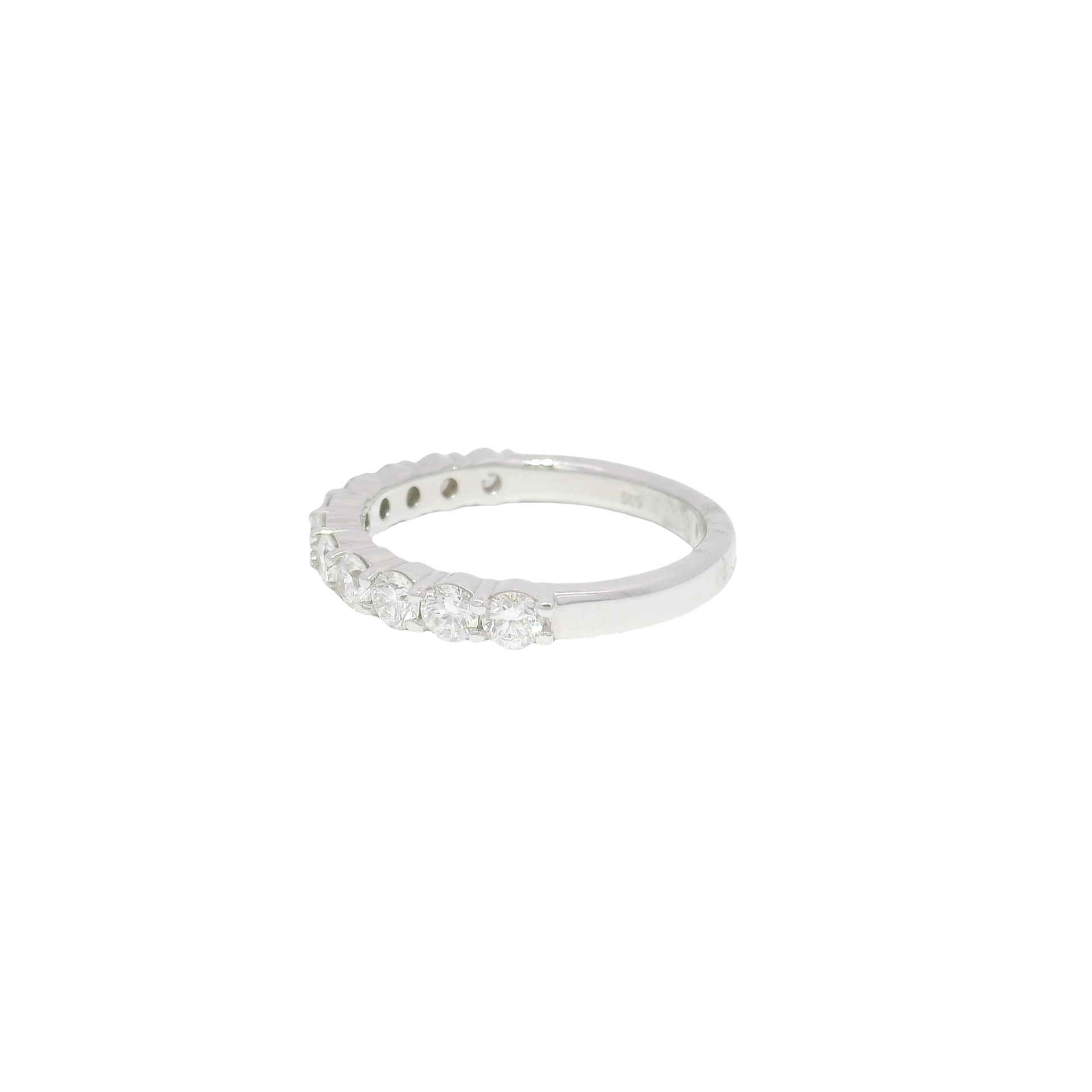 1.1cttw. Lab Grown F VS1 Round Diamond Band in 14K White Gold Size 8