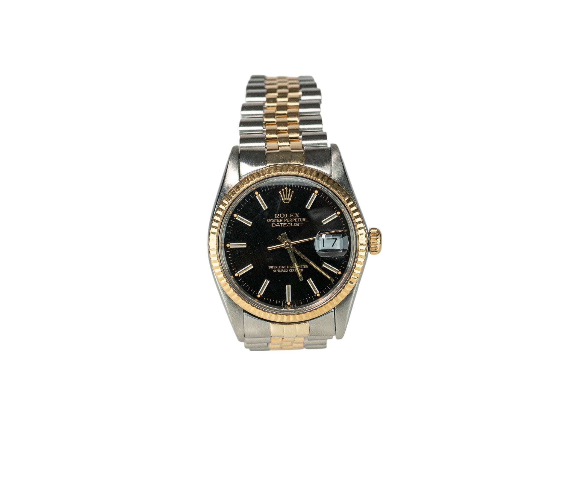 36mm Datejust Model 16013 Two Tone Black Dial Diamond Bezel (1984)