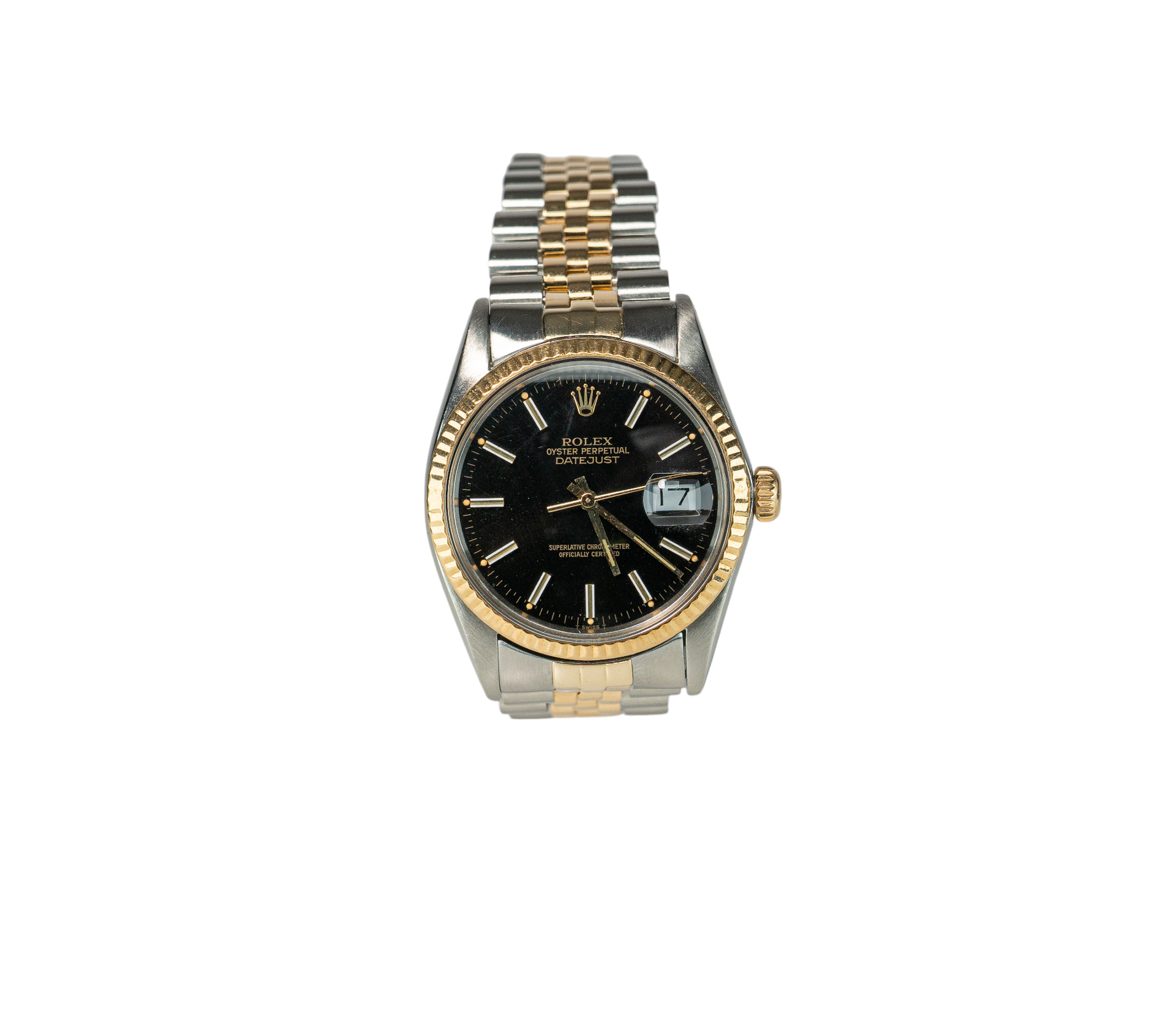 36mm Datejust Model 16013 Two Tone Black Dial Diamond Bezel (1984)