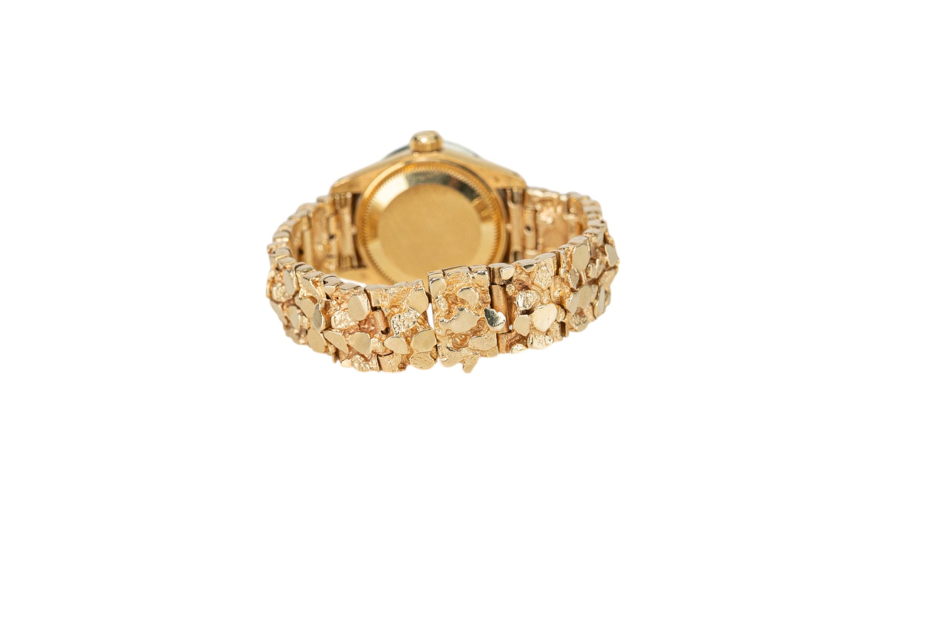 Ladies Rolex Datejust Diamond Dial Diamond Bezel on Gold Nugget Bracelet Model: 6917