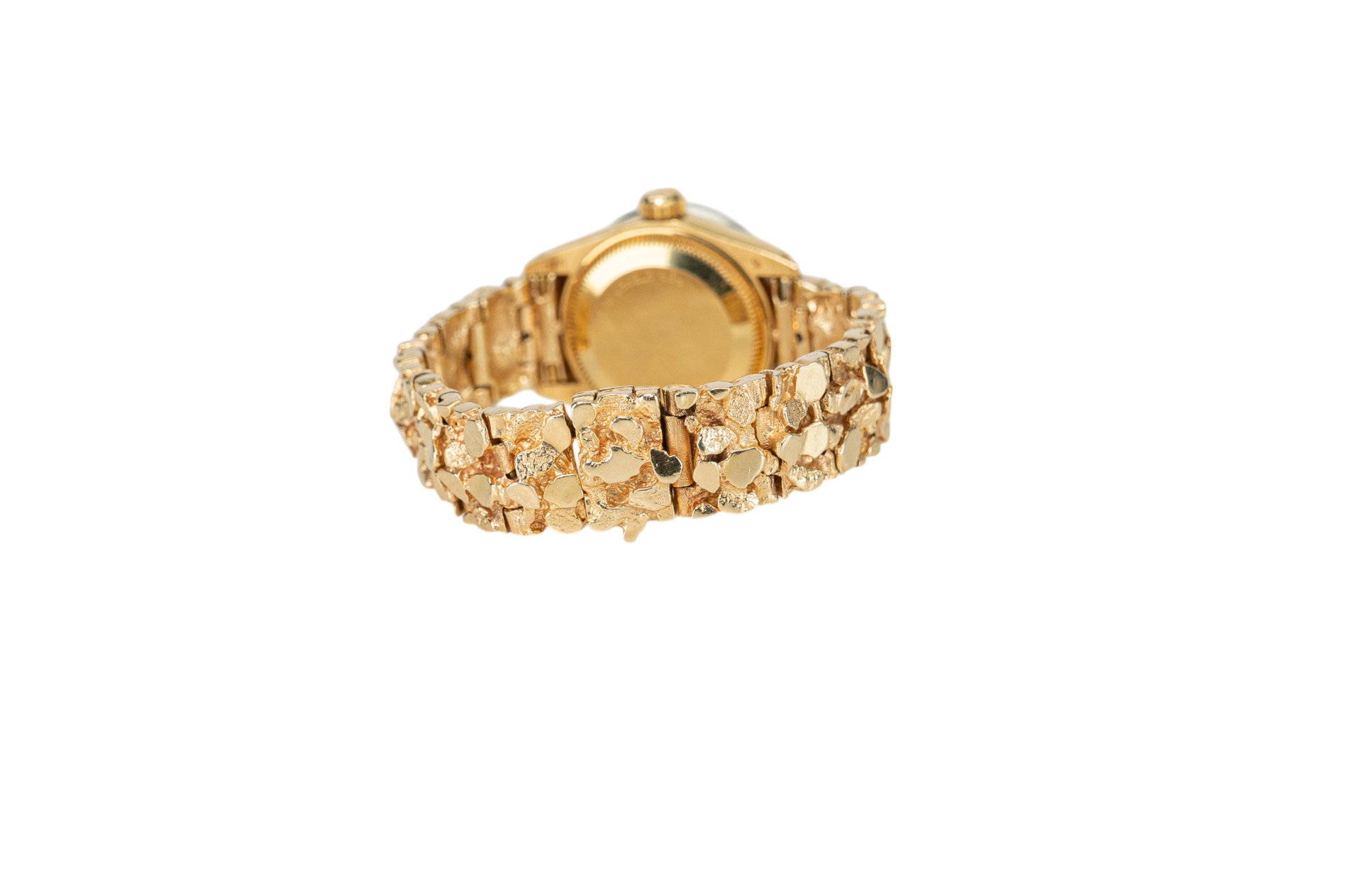 Ladies Rolex Datejust Diamond Dial Diamond Bezel on Gold Nugget Bracelet Model: 6917