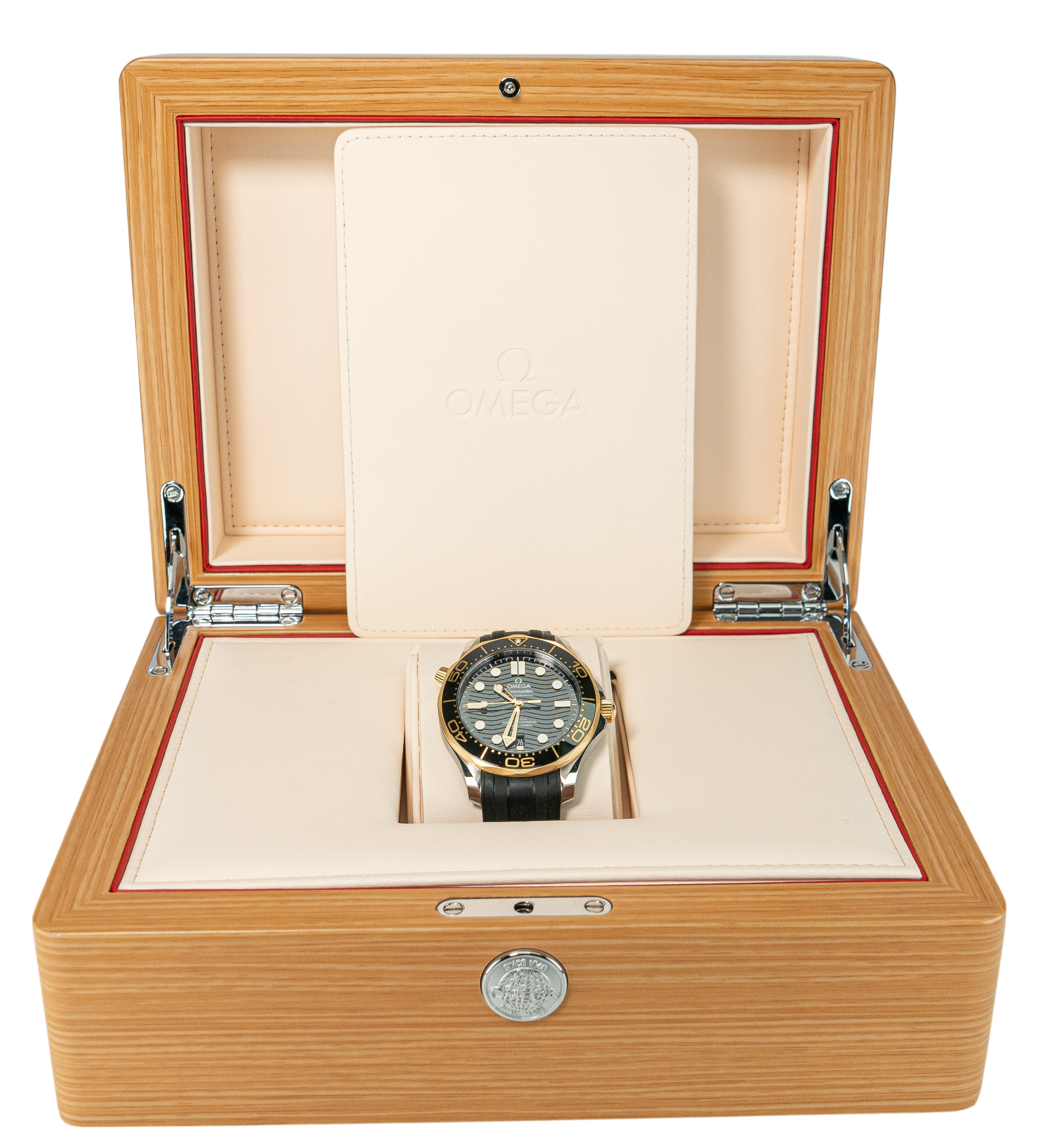 42mm Omega Seamaster 300 Steel & 18K Ceragold on Rubber Strap (2024)