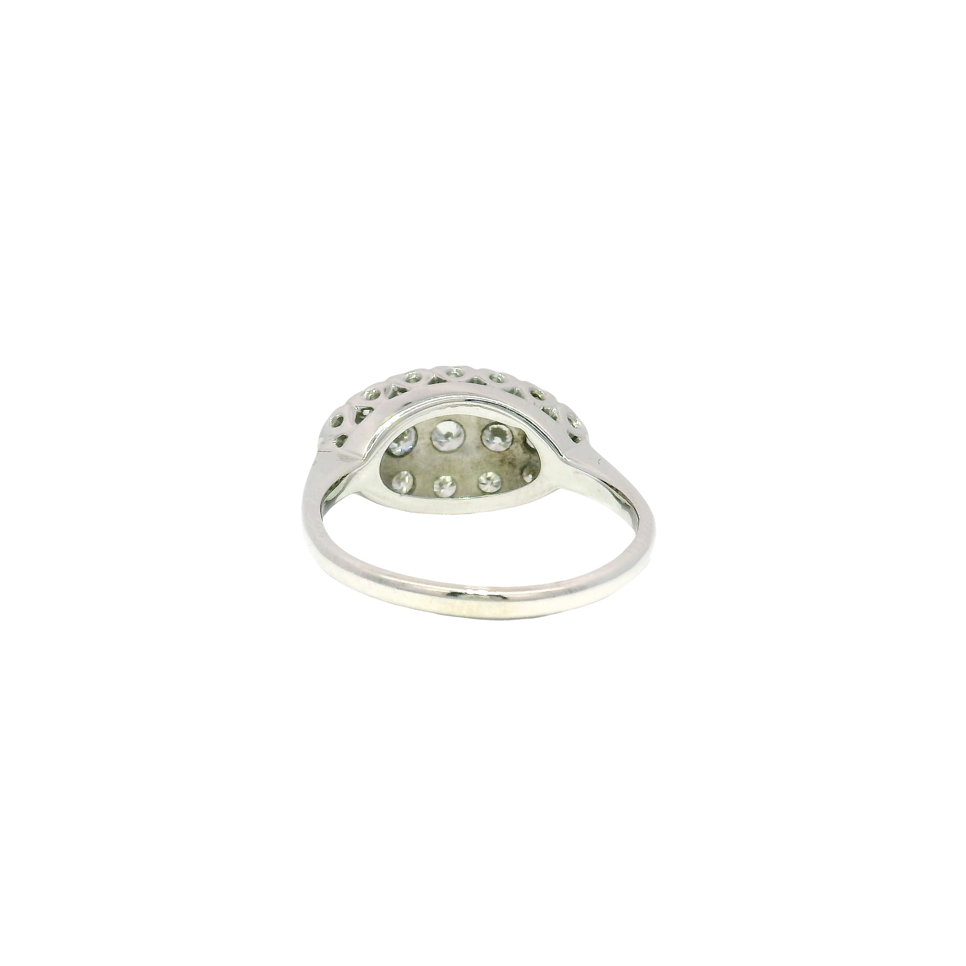 Vintage Style Natural Diamond Ring in 14K White Gold Sz 7