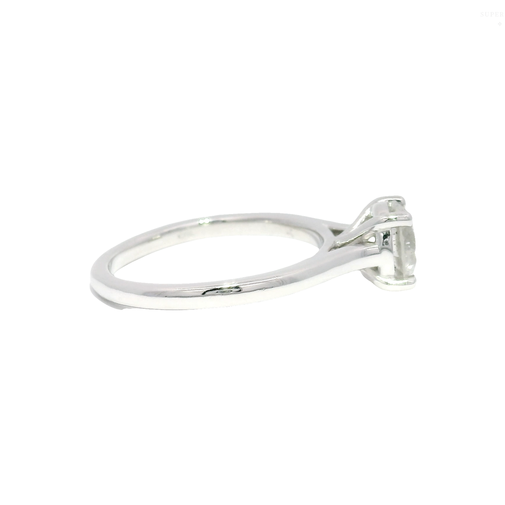1.4ct. Natural Round Diamond in 14K White Gold Cathedral Mounting