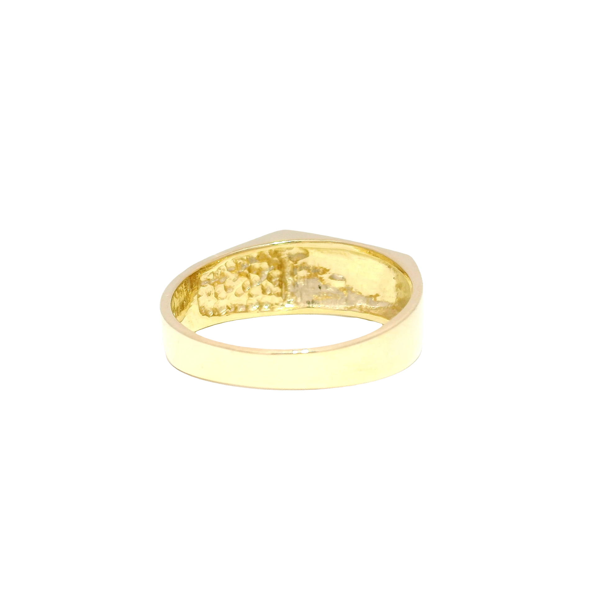 Geometric Nugget Style Men's Ring in 10K Yellow Gold Sz 11