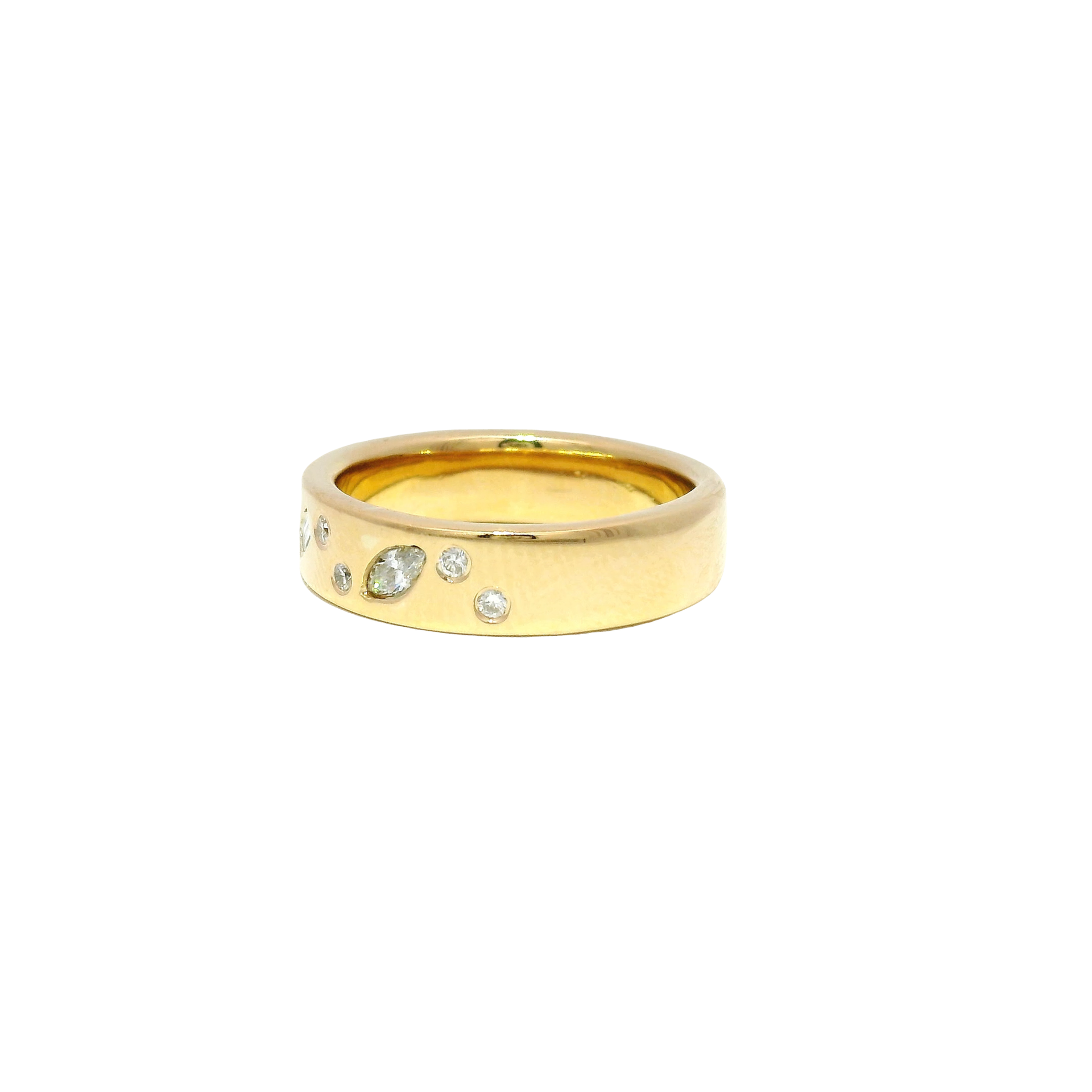 Custom Flush Set Lab Grown Diamond Band in 14K Yellow Gold