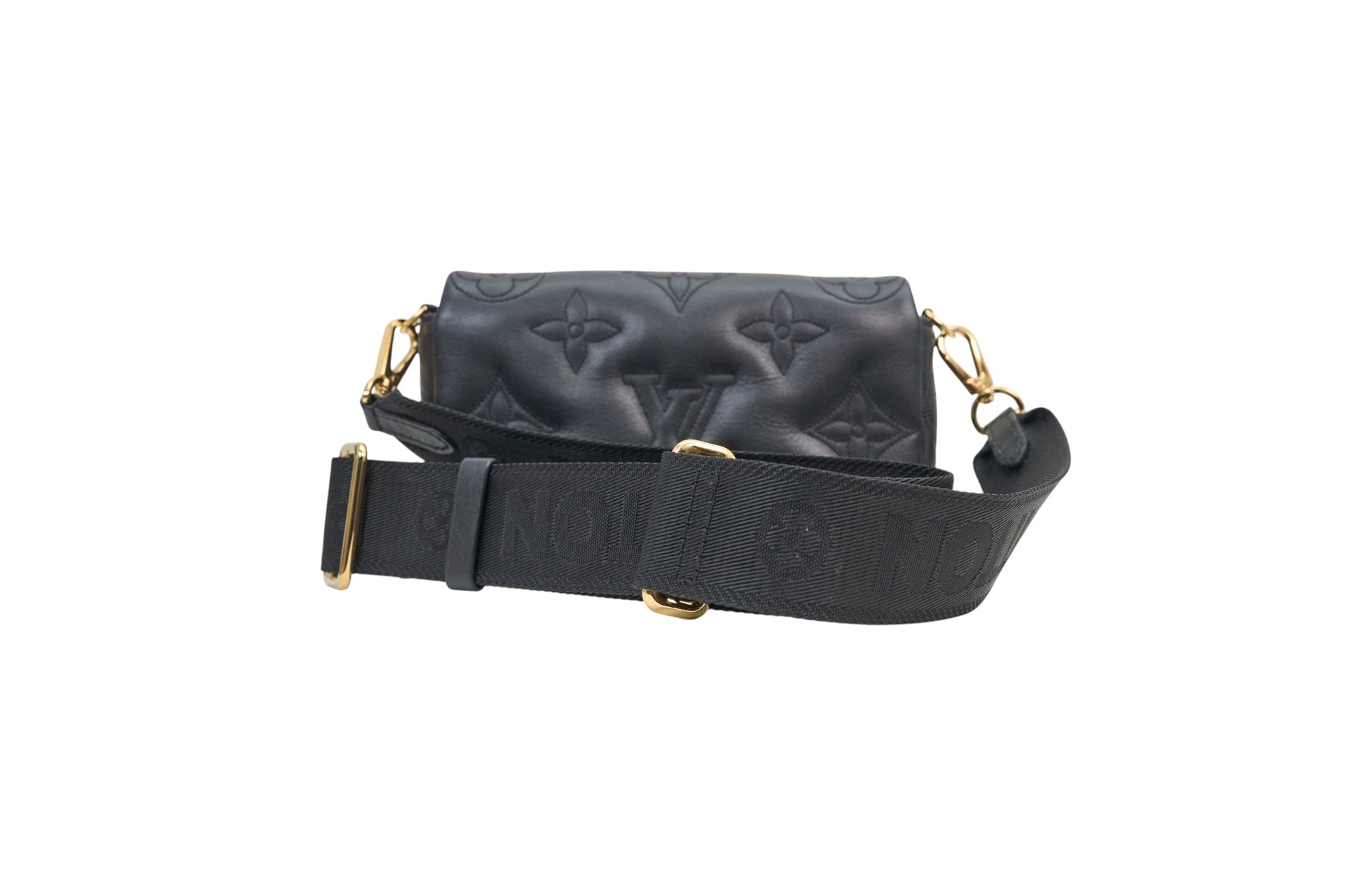 Louis Vuitton Wallet On Strap Bubblegram Black