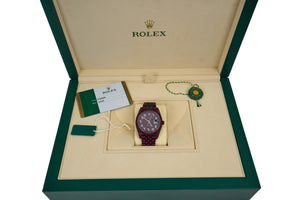 41mm Rolex Datejust II Black PVD Coated Set with Natural Rubies