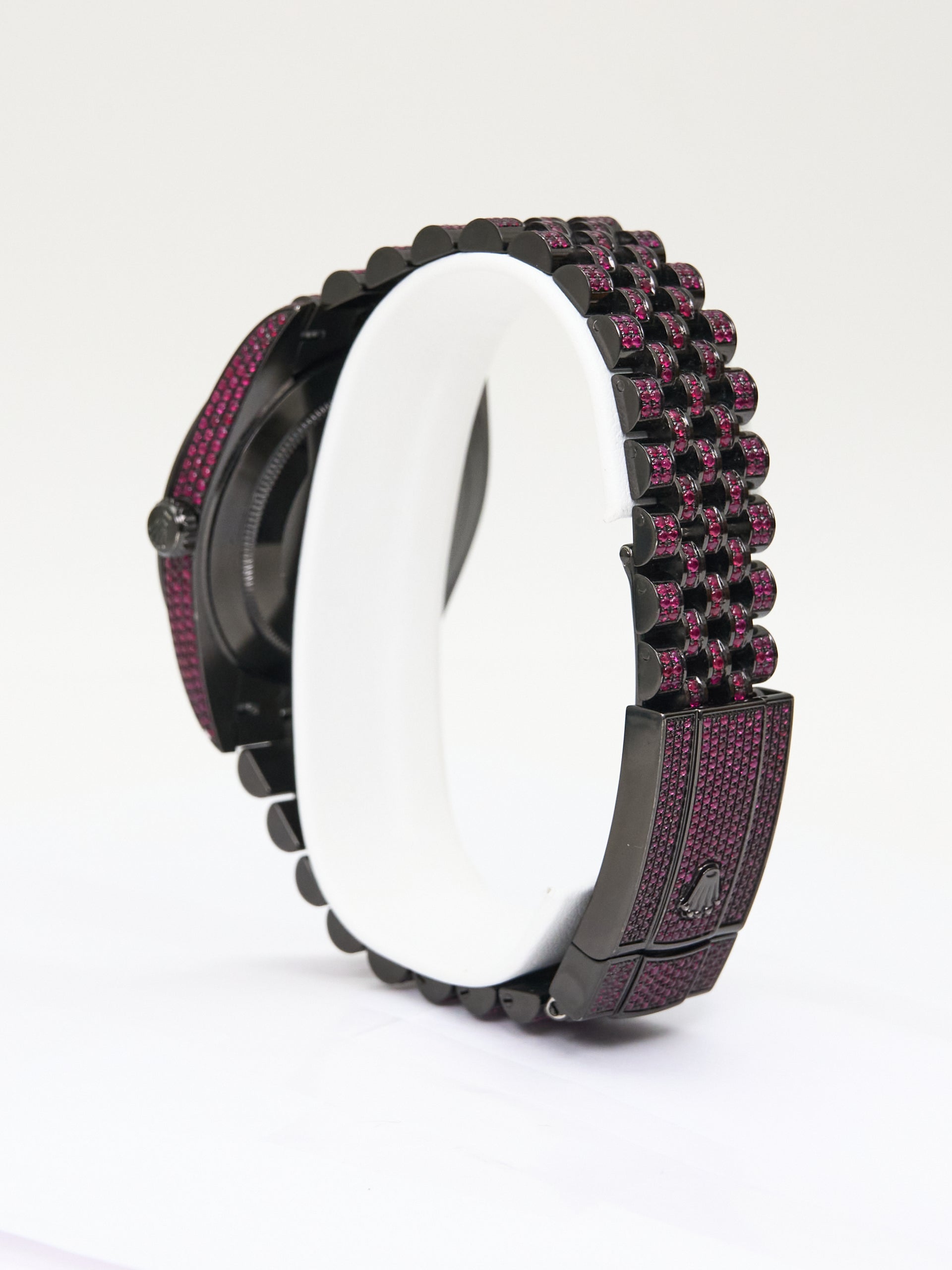 41mm Rolex Datejust II Black PVD Coated Set with Natural Rubies