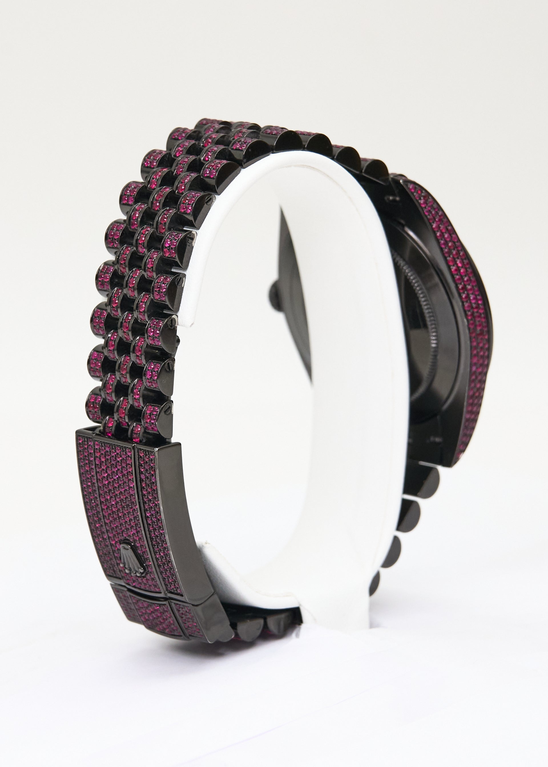 41mm Rolex Datejust II Black PVD Coated Set with Natural Rubies