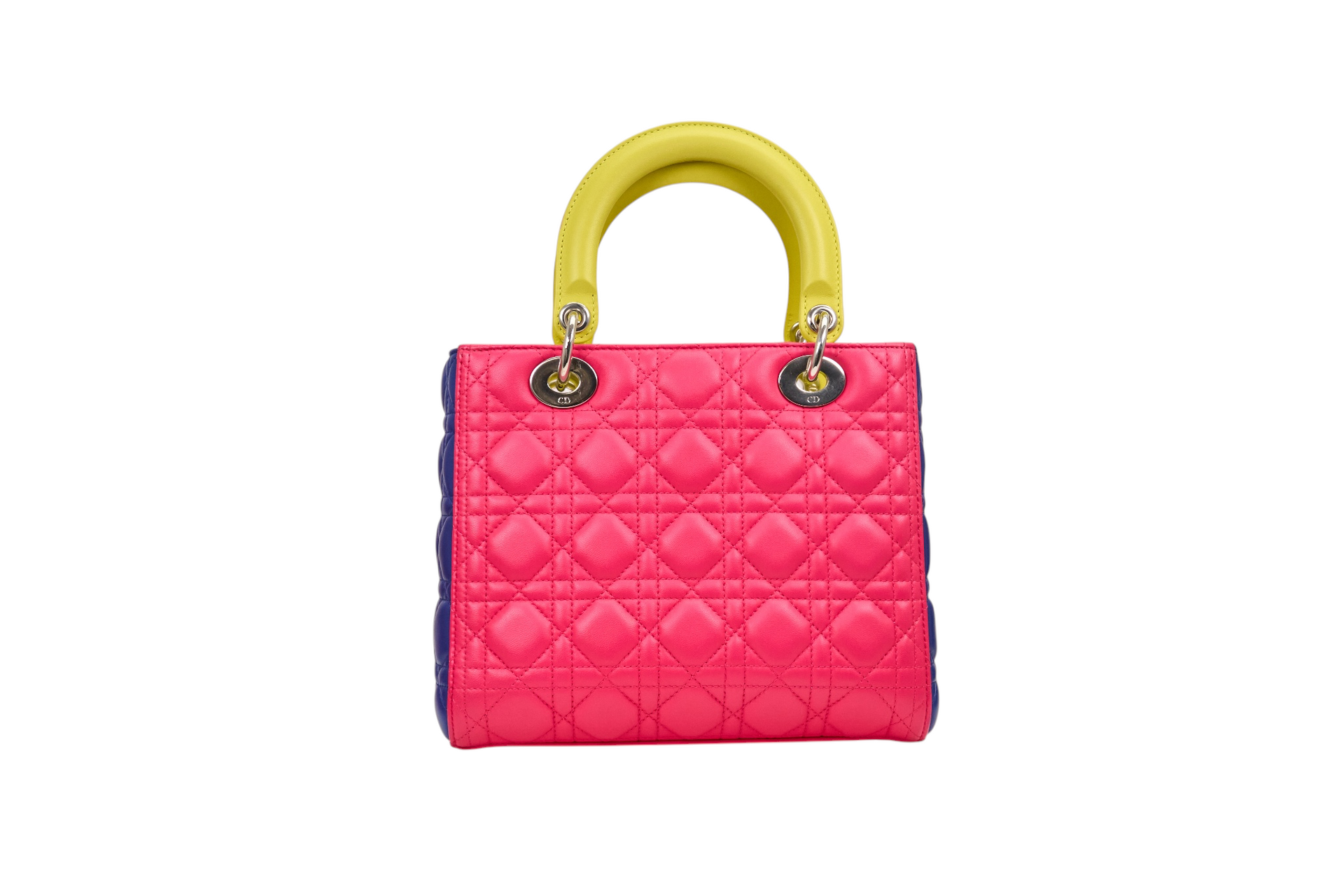Dior Cannage 2 Way Pink Tri Color Neon Quilted Leather